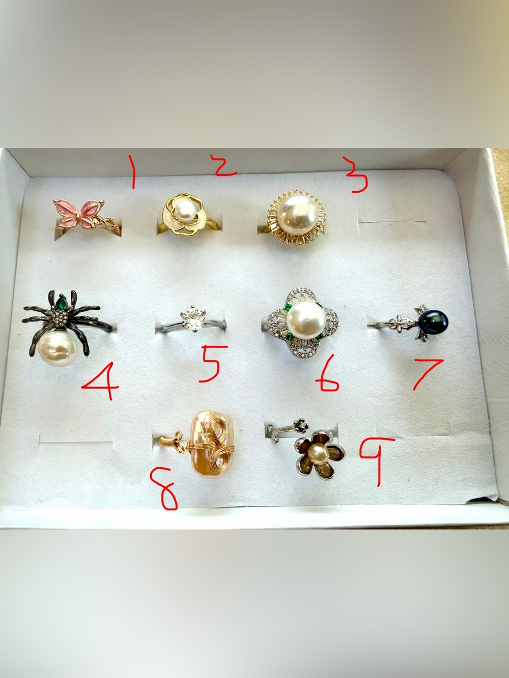 Fashion Pearl Rings - Multi-Color Pearl Rings - Picture 4 of 5